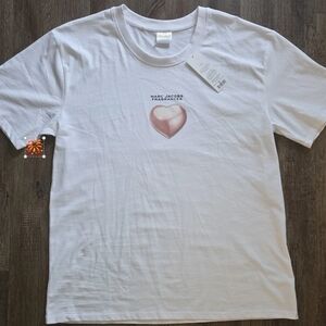 Marc Jacobs Fragrances White Tee with Pink Heart